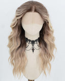 Brown Ombre Blonde Curly Synthetic Lace Front Wig WW1054