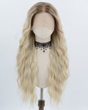 Ombre Blonde Long Curly Synthetic Lace Front Wig WW1010