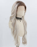 13*6 Brown Ombre Blonde Grey Synthetic Lace Front Wig WW997