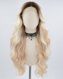 Ombre Blonde Wavy Synthetic Lace Front Wig WW656