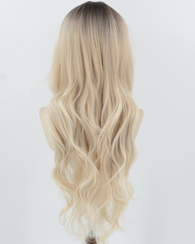 Ombre Blonde Wavy Synthetic Wig HW717