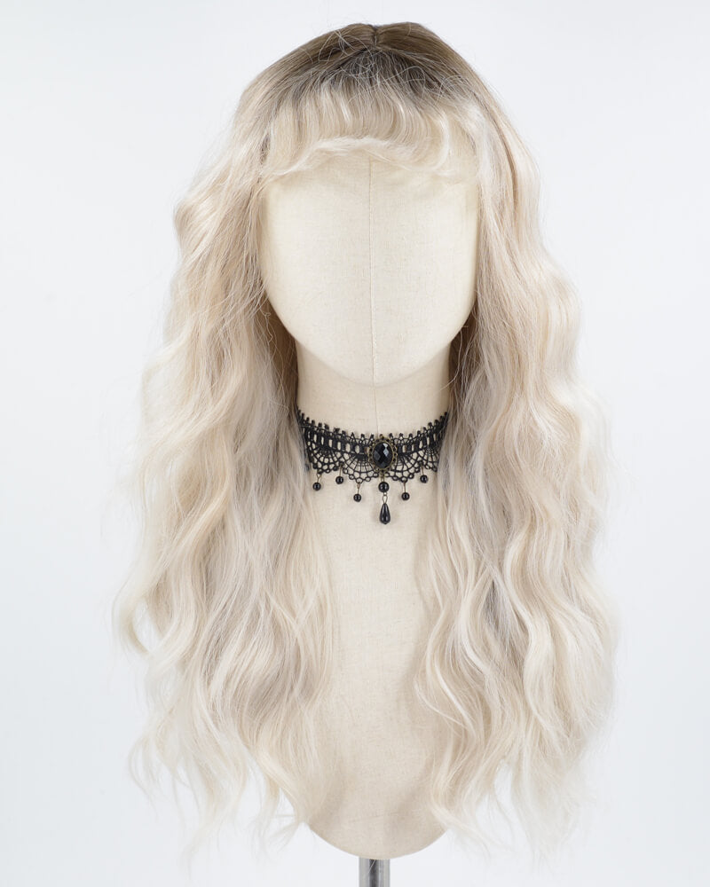 Ombre Ash Blonde Curly Synthetic Wig HW459