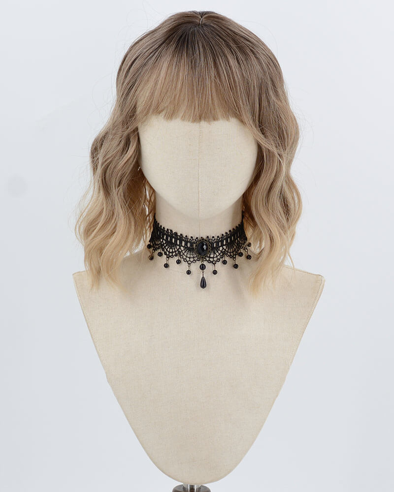 Ombre Blonde Short Curly Synthetic Wig HW786