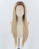 Ombre Blonde Natural Synthetic Lace Front Wig WW810