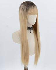 Ombre Blonde Straight Synthetic Wig HW772