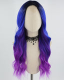 Blue Ombre Purple Synthetic Wig HW366