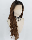 Ombre Brown Curly Synthetic Lace Front Wig WW1053