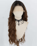 Ombre Brown Curly Synthetic Lace Front Wig WW1053