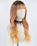 Ombre Brown Orange Synthetic Wig HW402