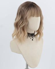 Ombre Blonde Short Curly Synthetic Wig HW786