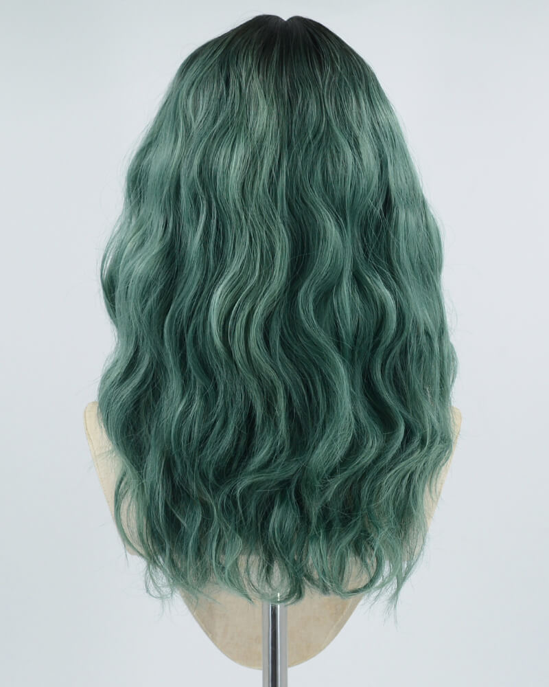 Ombre Green Curly Short Synthetic Wig HW283