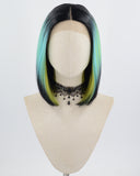 Black Ombre Green Bob Synthetic Lace Wig WW660