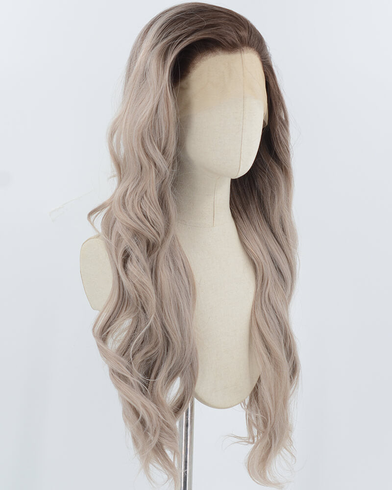 Ombre Grey Synthetic Lace Front Wig WW932