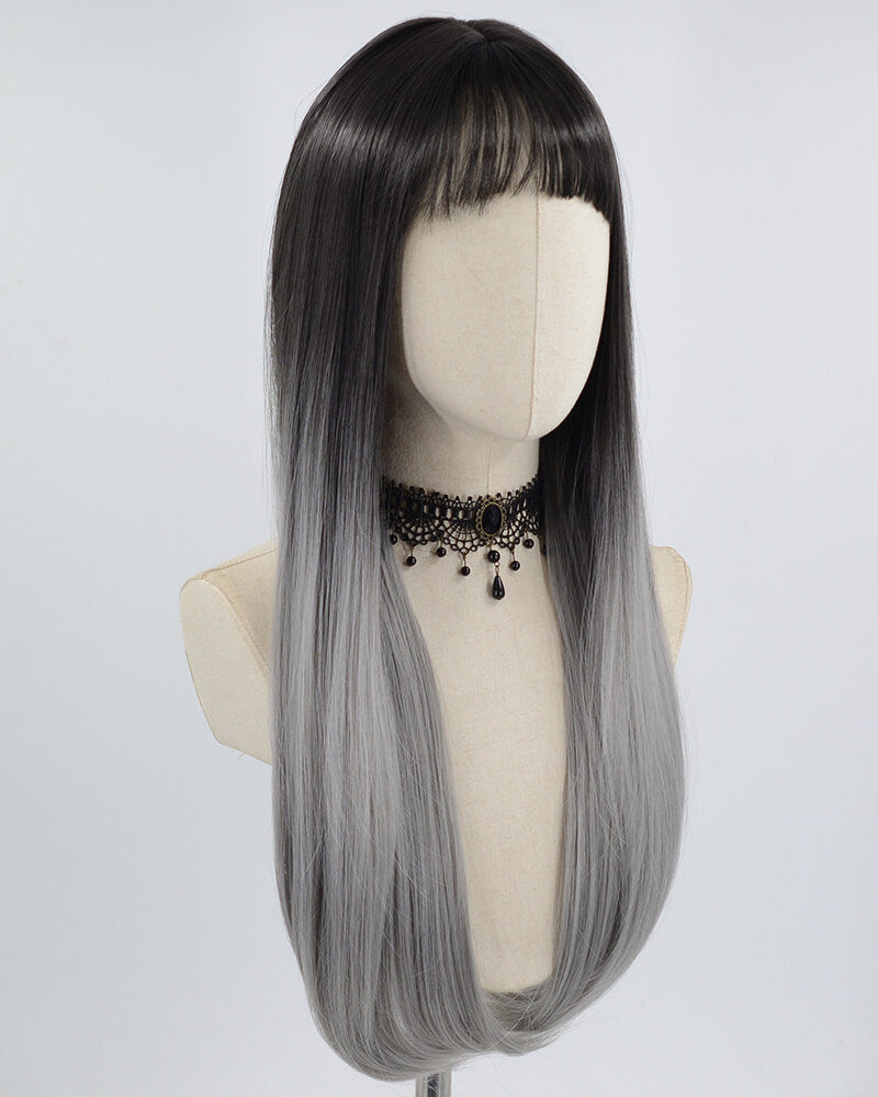 Ombre Grey Synthetic Wig HW387