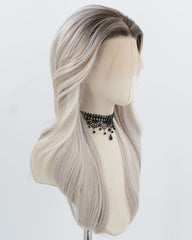 Ombre Grey Blonde Synthetic Lace Front Wig WW1006