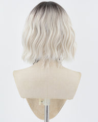 Ombre White Grey Short Wavy Synthetic Wig HW503
