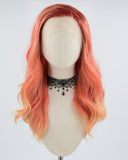 Ombre Orange Wavy Synthetic Lace Front Wig WW593