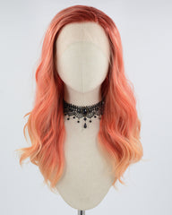 Ombre Orange Wavy Synthetic Lace Front Wig WW593