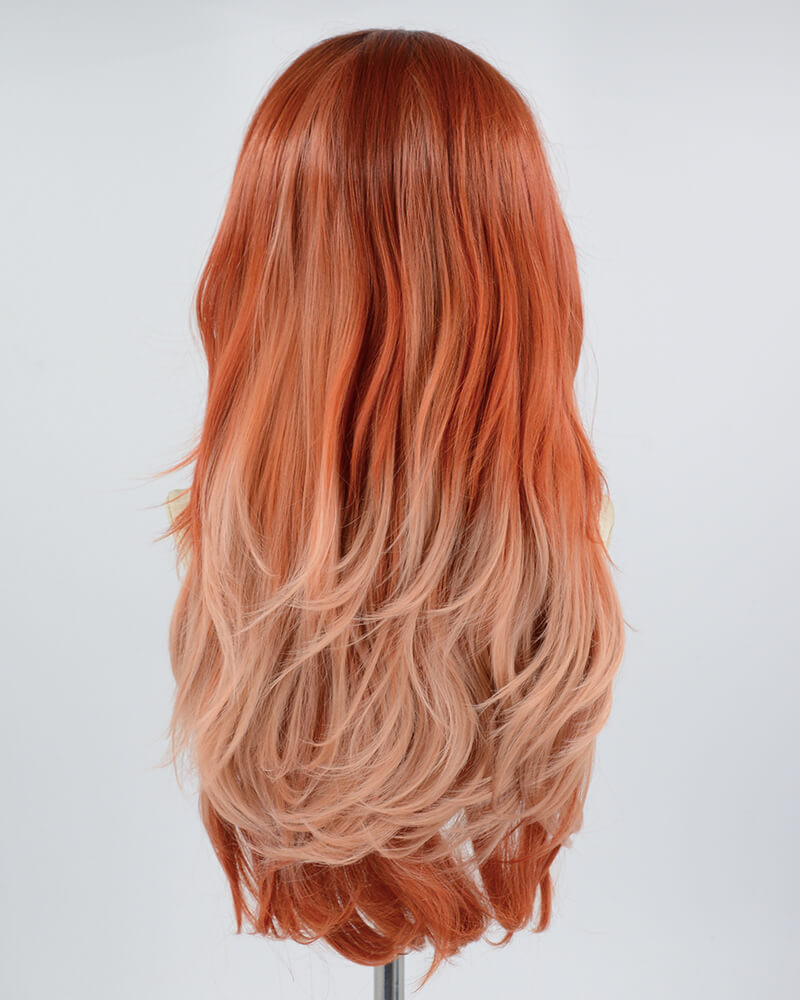 Ombre Dark Orange Synthetic Lace Front Wig WW611