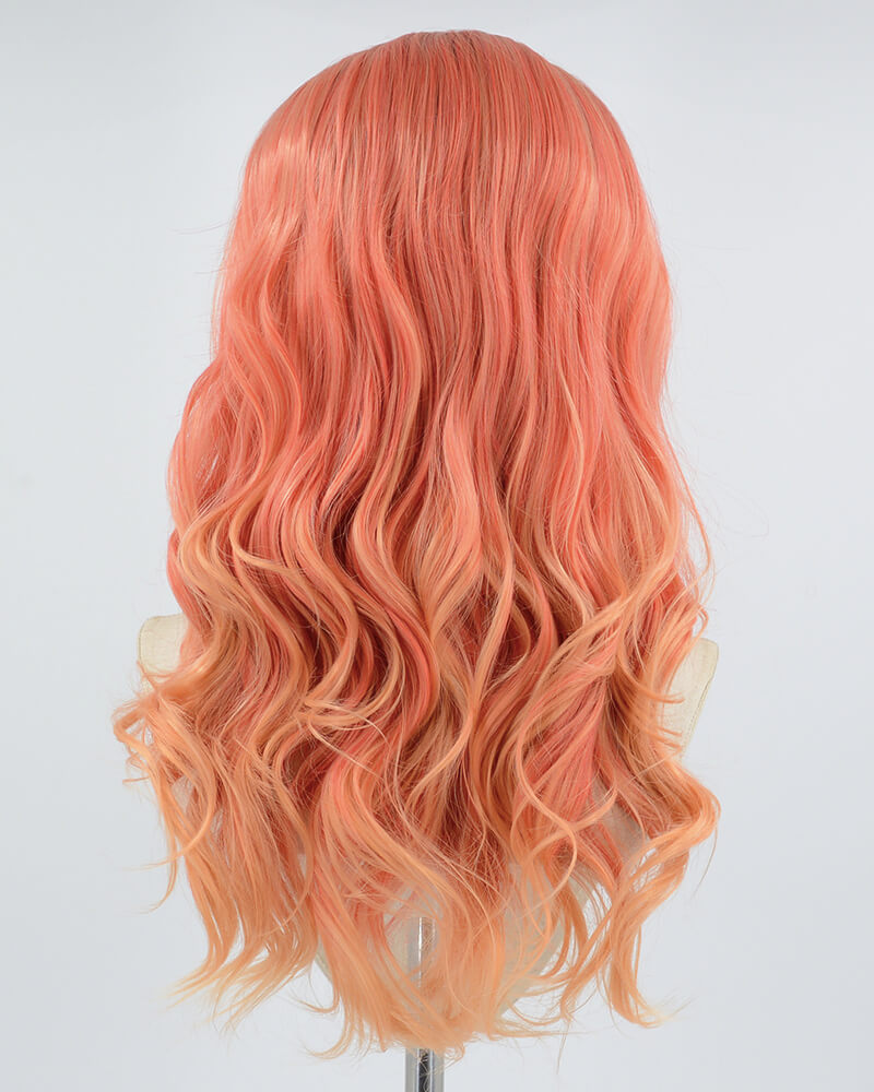 Ombre Orange Wavy Synthetic Lace Front Wig WW593