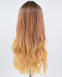 Ombre Brown Orange Synthetic Wig HW402