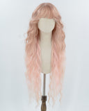 Ombre Pink Curly Long Synthetic Wig HW731