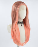 Pink Skunk Stripe Ombre Synthetic Lace Front Wig WW546