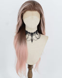 Ombre Pink Synthetic Lace Front Wig WW1058
