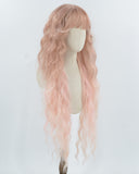 Ombre Pink Curly Long Synthetic Wig HW731