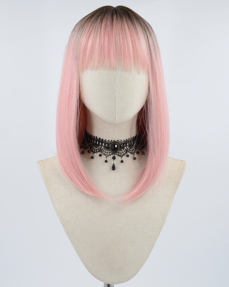 Ombre Pink Short Synthetic Wig HW288