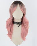 Ombre Pink Wavy Synthetic Wig HW582