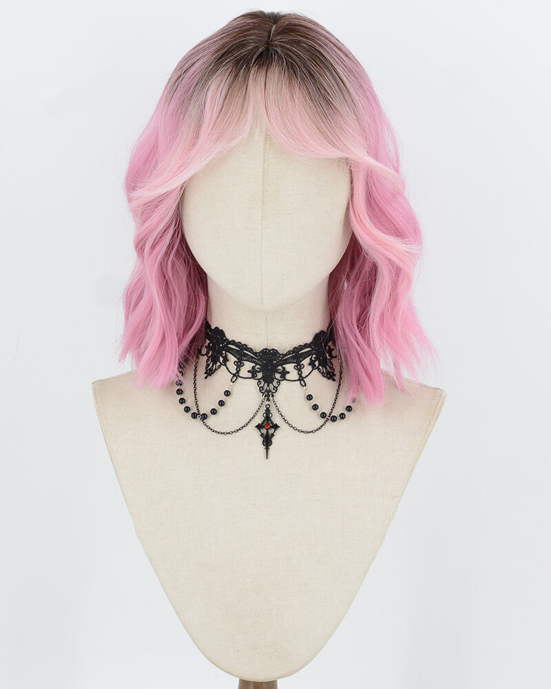 Ombre Pink Wavy Synthetic Wig HW886