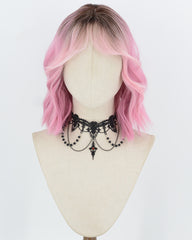 Ombre Pink Wavy Synthetic Wig HW886
