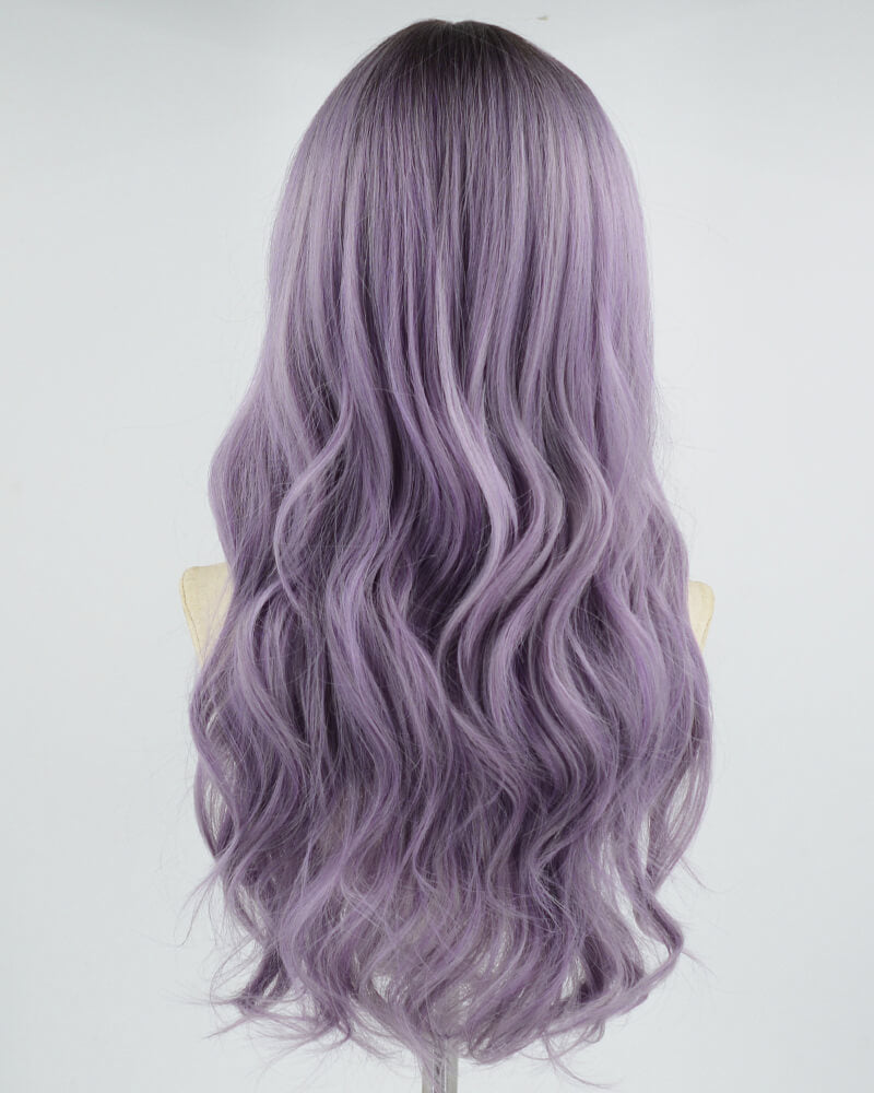 Ombre Purple Wavy Synthetic Wig HW330