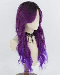 Ombre Purple Wavy Synthetic Wig HW879