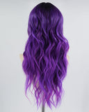 Ombre Purple Curly Synthetic Lace Front Wig WW625