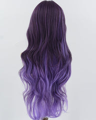 Ombre Purple Long Synthetic Wig HW716