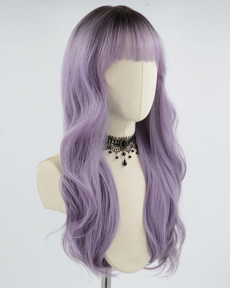Ombre Purple Wavy Synthetic Wig HW330