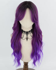 Ombre Purple Wavy Synthetic Wig HW879