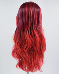 Ombre Red Synthetic Lace Front Wig WW598