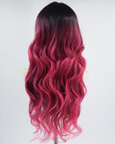 Ombre Dark Red Synthetic Wig HW432