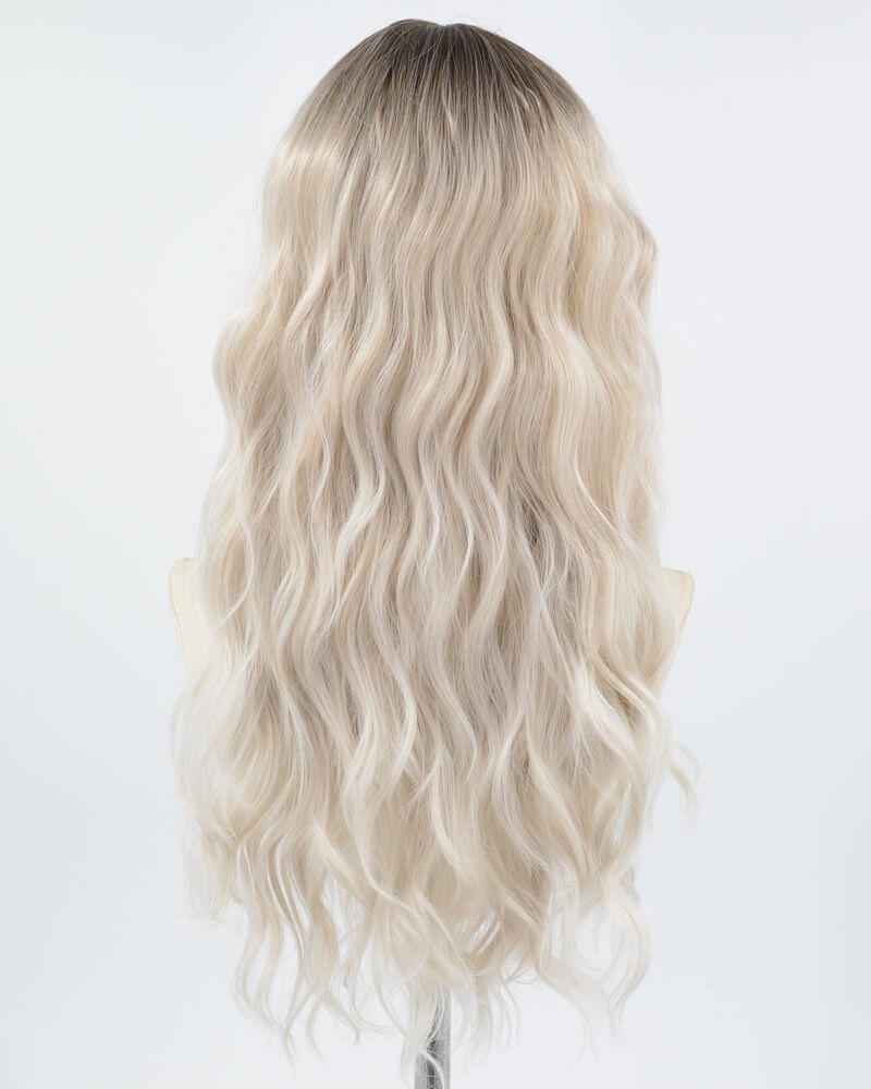 Ombre Ash Blonde Curly Synthetic Wig HW459