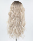 Ombre Ash Blonde Curly Synthetic Wig HW459