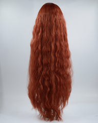 40 Inch Long Curly Orange Synthetic Wig HW262