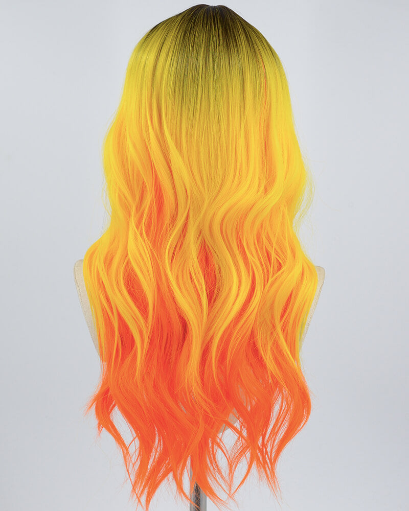 Ombre Yellow Orange Synthetic Wig HW308