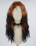 Orange Ombre Black Curly Synthetic Wig HW374