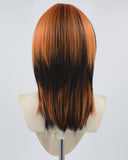 Orange Ombre Black Synthetic Wig HW382