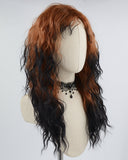 Orange Ombre Black Curly Synthetic Wig HW374