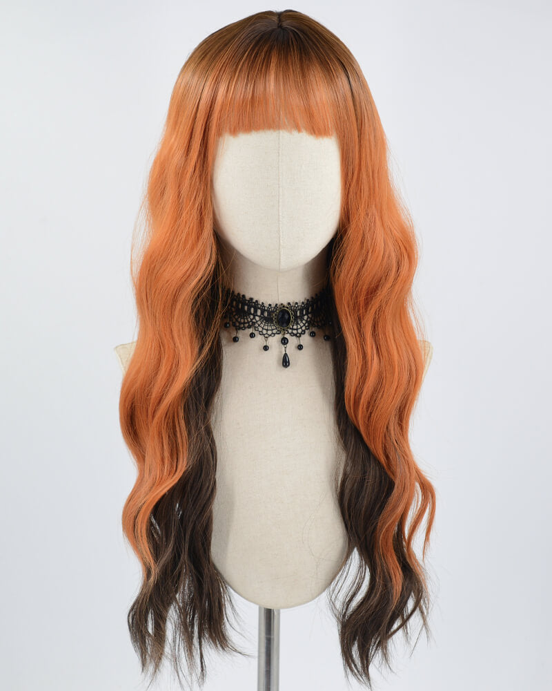 Orange Black Ombre Synthetic Wig Halloween HW307