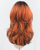 Orange Ombre Black Synthetic Wig HW746